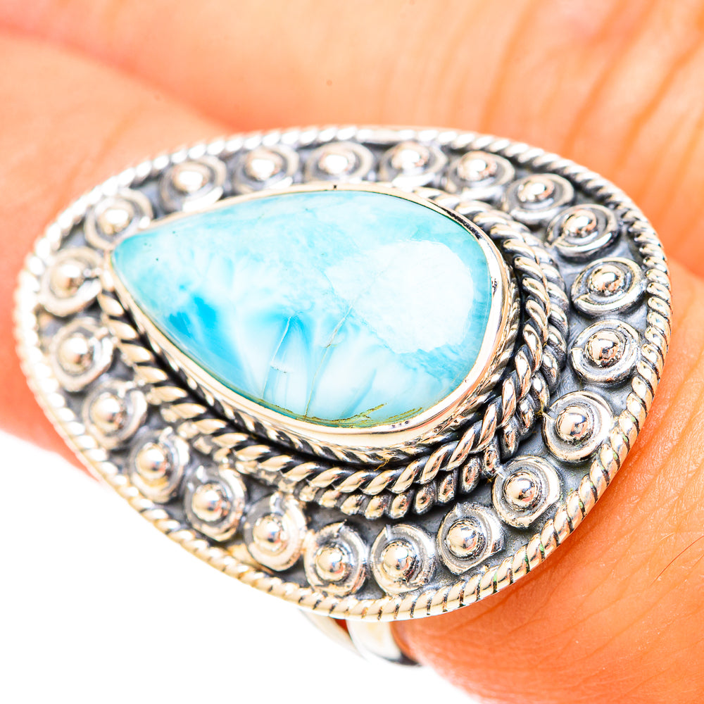 Larimar Rings handcrafted by Anasilvercos - RING120282