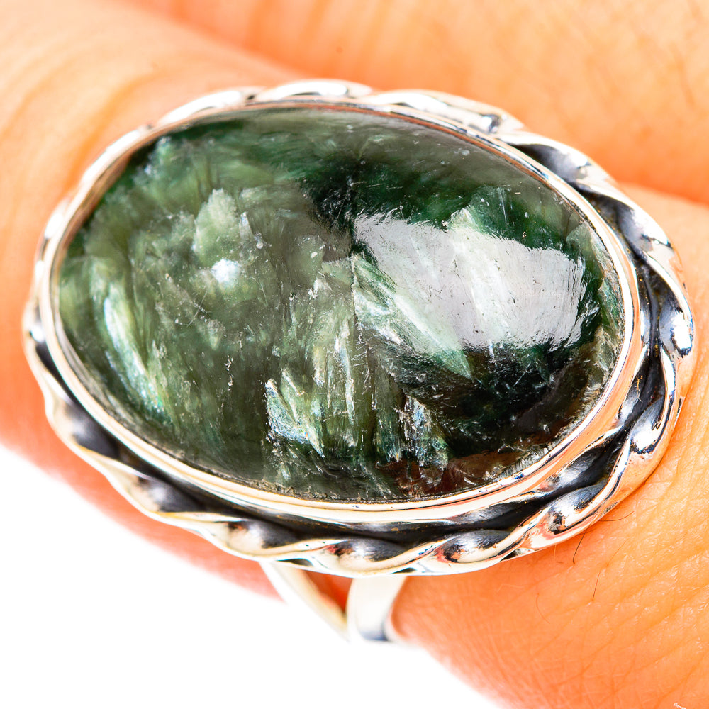 Seraphinite Rings handcrafted by Anasilvercos - RING120286
