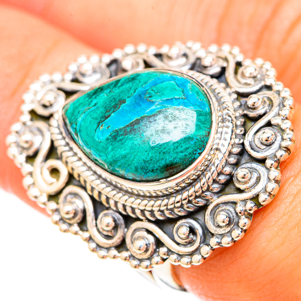 Chrysocolla Rings handcrafted by Anasilvercos - RING120290