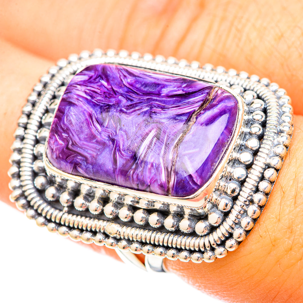 Charoite Rings handcrafted by Anasilvercos - RING120303