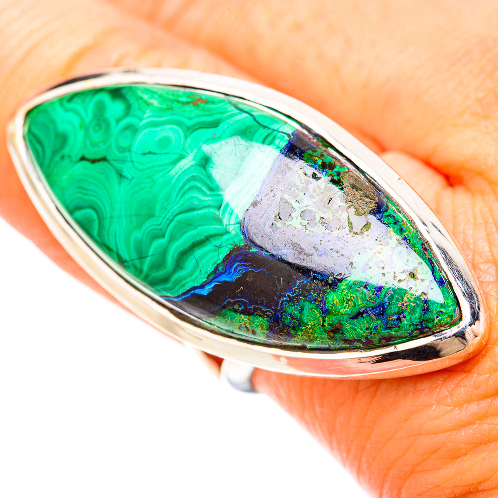Malachite In Chrysocolla Rings handcrafted by Anasilvercos - RING120318