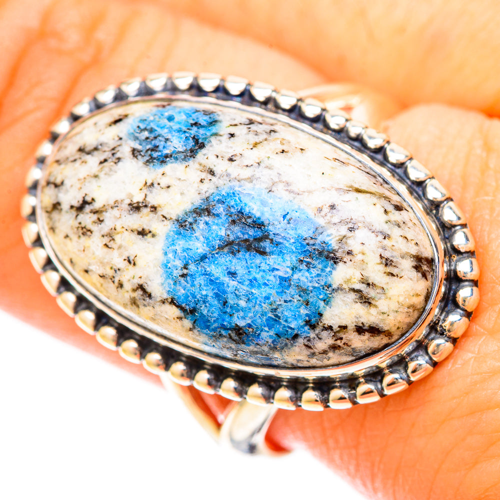 K2 Blue Azurite Rings handcrafted by Anasilvercos - RING120328