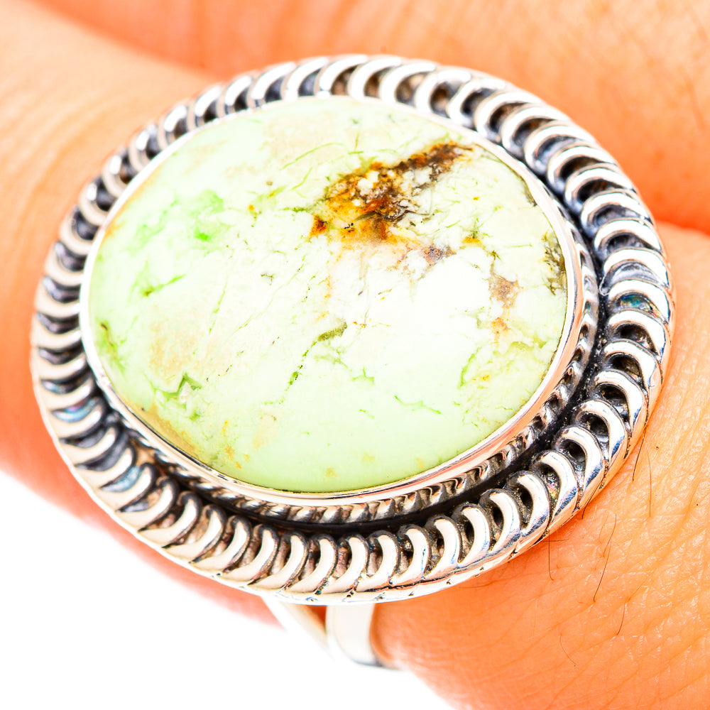 Lemon Chrysoprase Rings handcrafted by Anasilvercos - RING120340