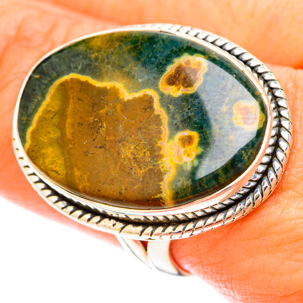 Ocean Jasper Rings handcrafted by Anasilvercos - RING120342