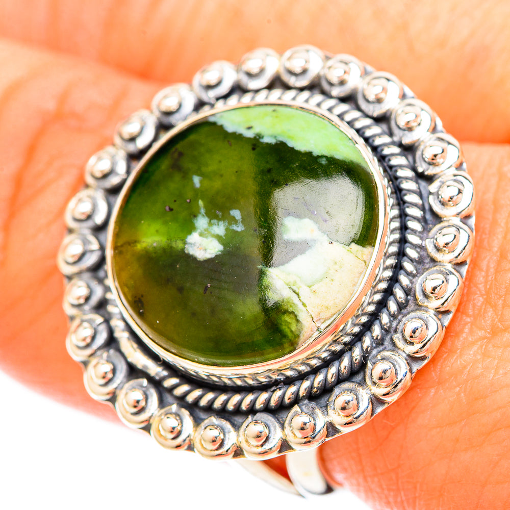 Australian Green Opal Rings handcrafted by Anasilvercos - RING120343