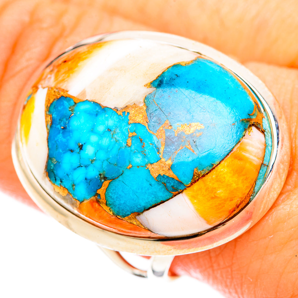 Spiny Oyster Turquoise Rings handcrafted by Anasilvercos - RING120373
