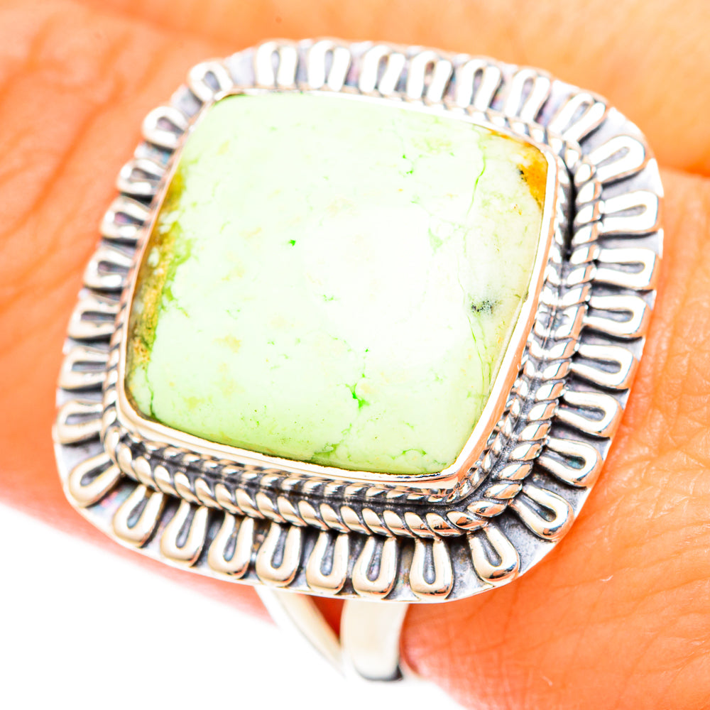 Lemon Chrysoprase Rings handcrafted by Anasilvercos - RING120381