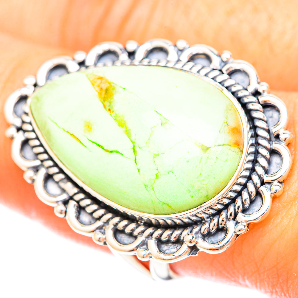 Lemon Chrysoprase Rings handcrafted by Anasilvercos - RING120389