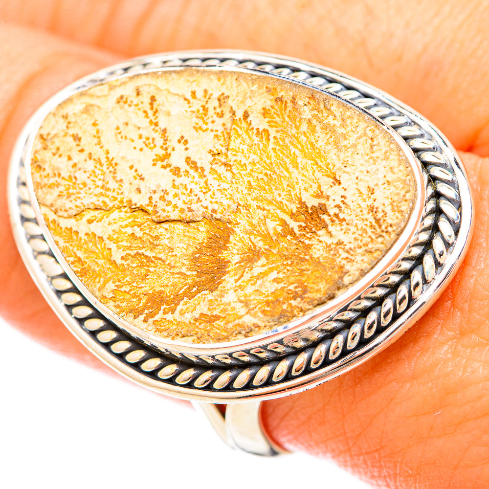 Germany Psilomelane Dendrite Rings handcrafted by Anasilvercos - RING120392