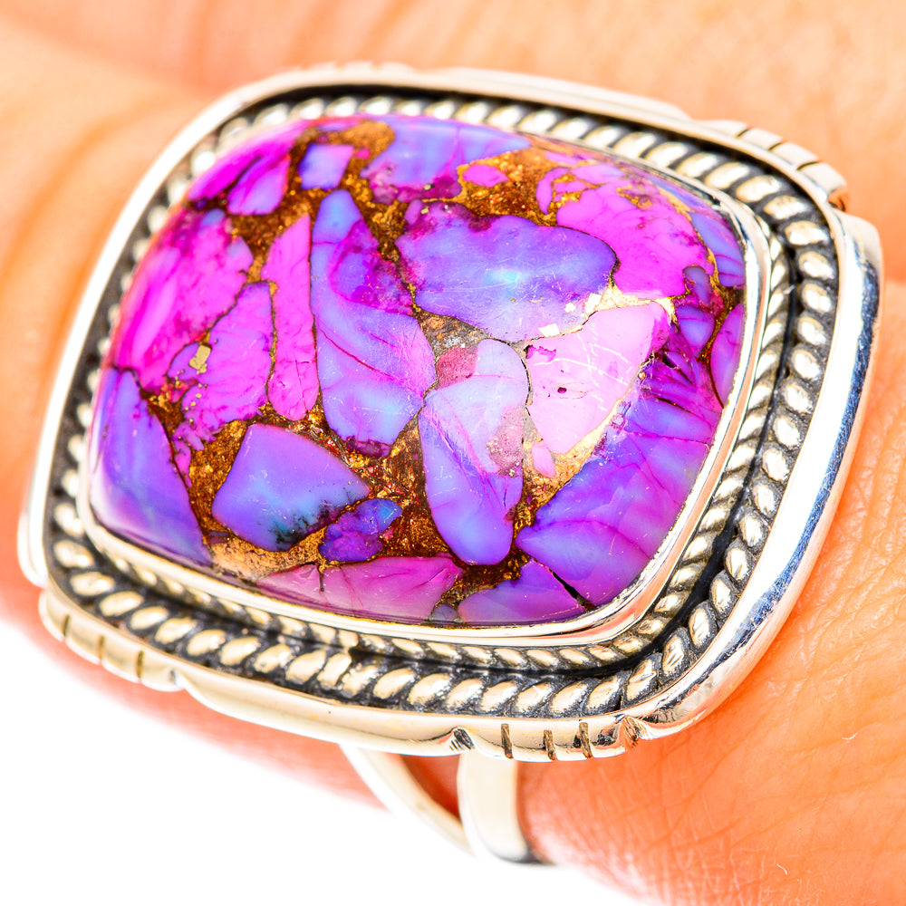 Purple Copper Composite Turquoise Rings handcrafted by Anasilvercos - RING120397