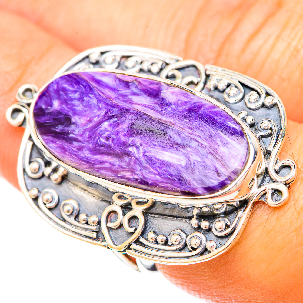 Charoite Rings handcrafted by Anasilvercos - RING120398