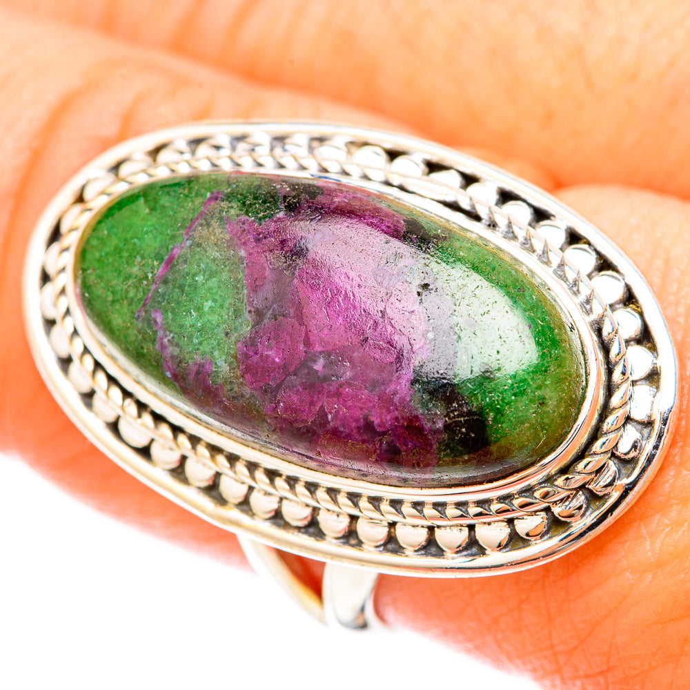 Ruby Zoisite Rings handcrafted by Anasilvercos - RING120413
