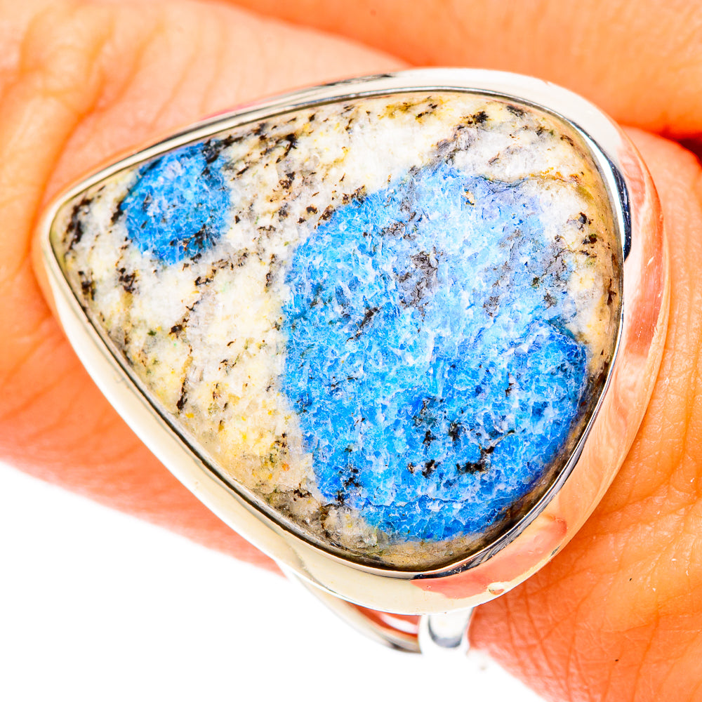 K2 Blue Azurite Rings handcrafted by Anasilvercos - RING120427