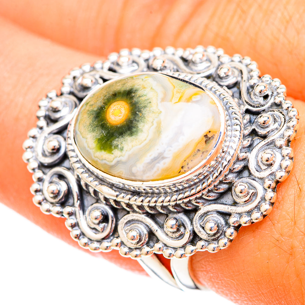 Ocean Jasper Rings handcrafted by Anasilvercos - RING120431