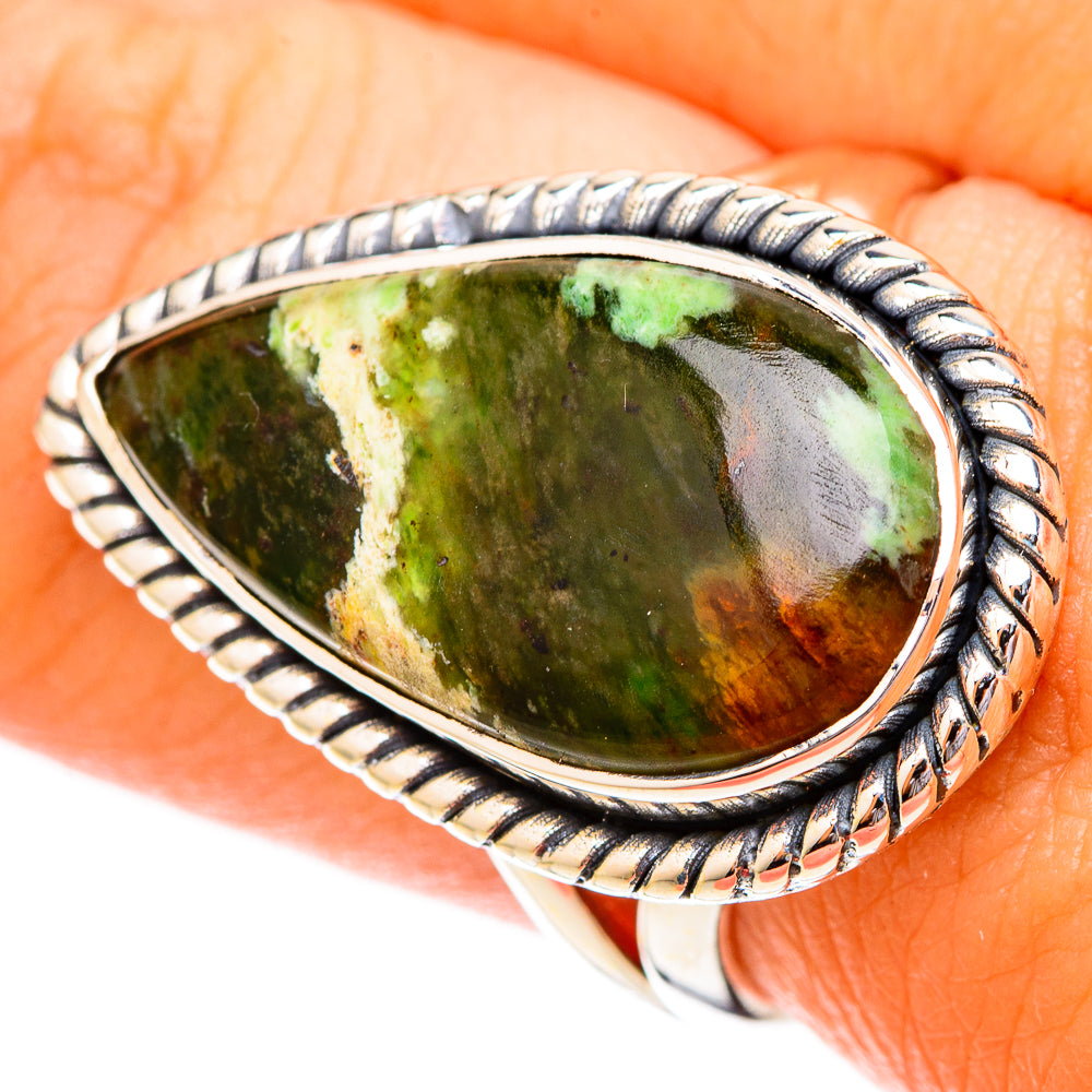 Australian Green Opal Rings handcrafted by Anasilvercos - RING120435