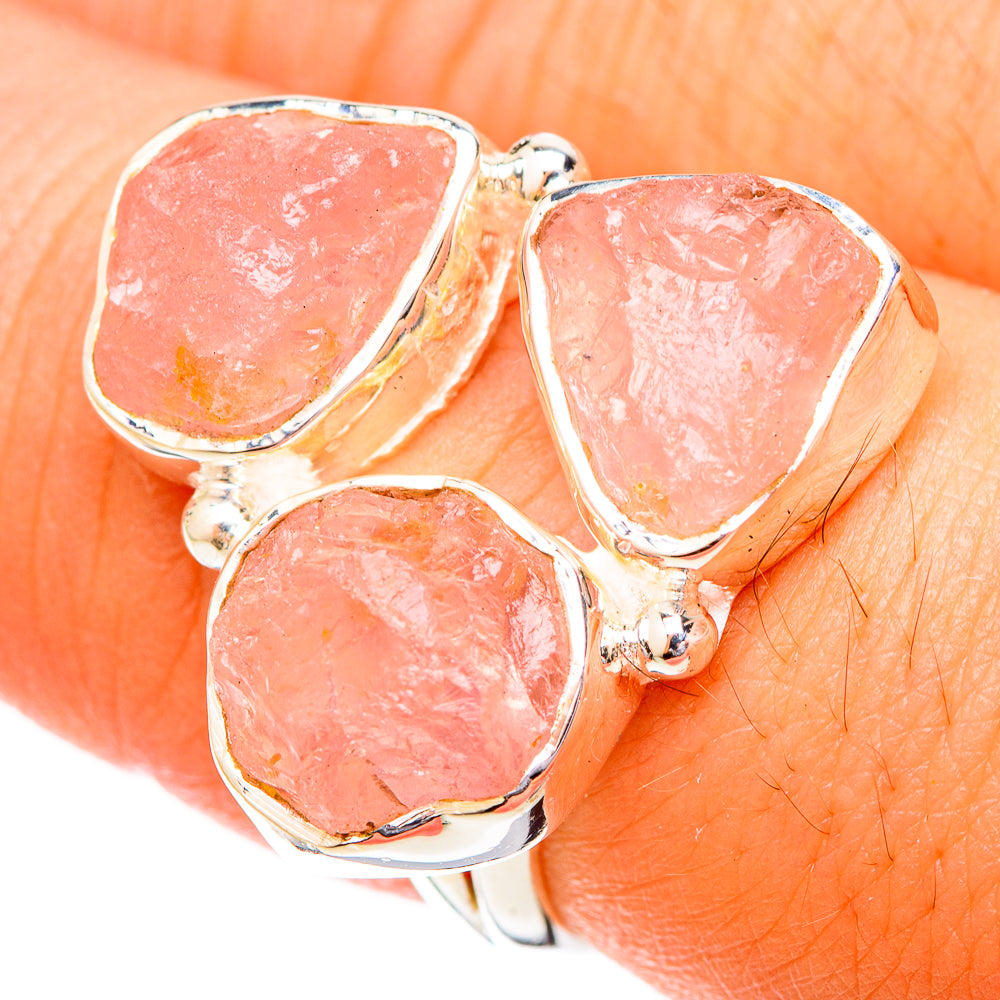 Rose Quartz Rings handcrafted by Anasilvercos - RING120443