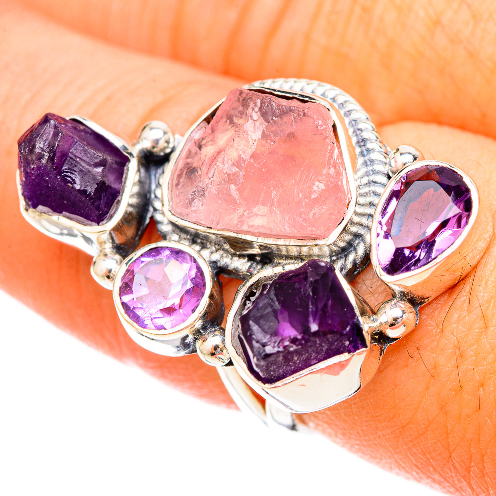 Rose Quartz Rings handcrafted by Anasilvercos - RING120457