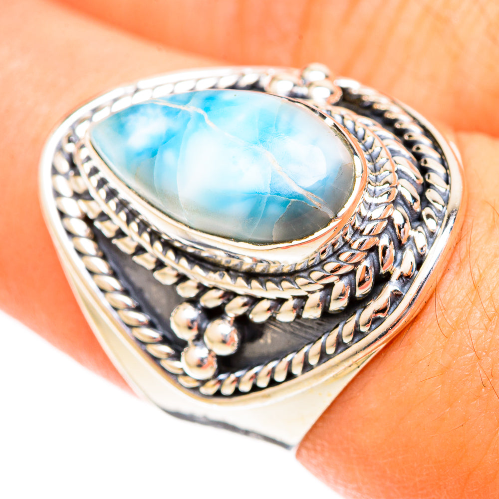Larimar Rings handcrafted by Anasilvercos - RING120462