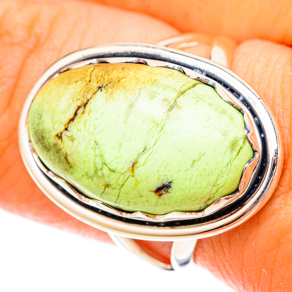 Lemon Chrysoprase Rings handcrafted by Anasilvercos - RING120472