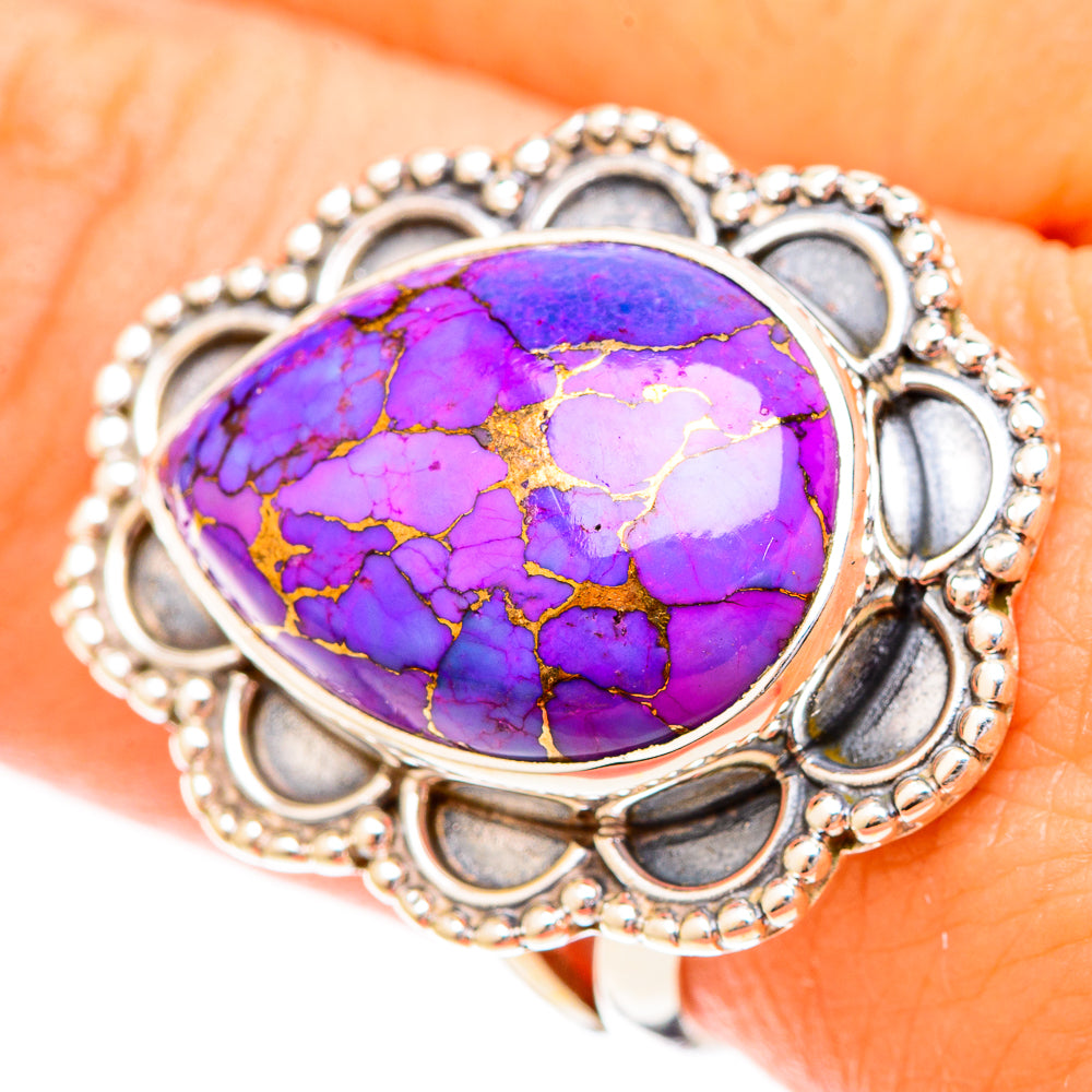 Purple Copper Composite Turquoise Rings handcrafted by Anasilvercos - RING120482
