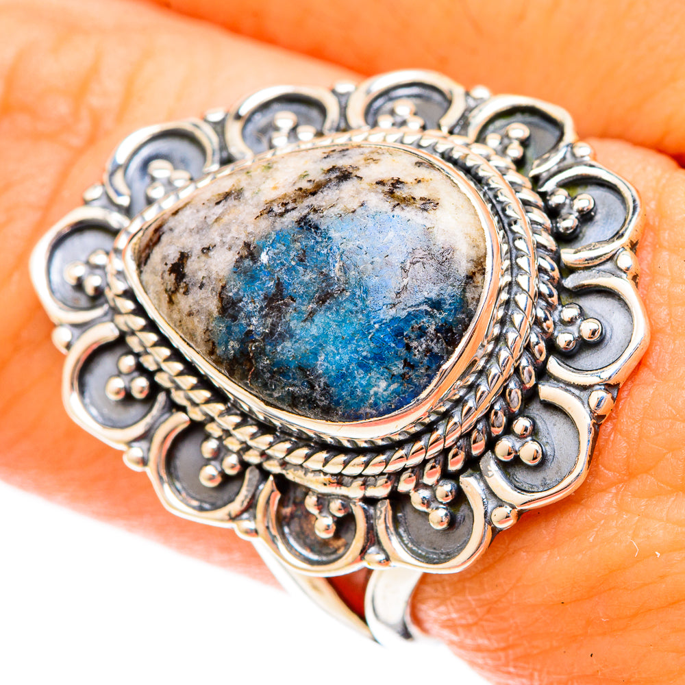 K2 Blue Azurite Rings handcrafted by Anasilvercos - RING120500