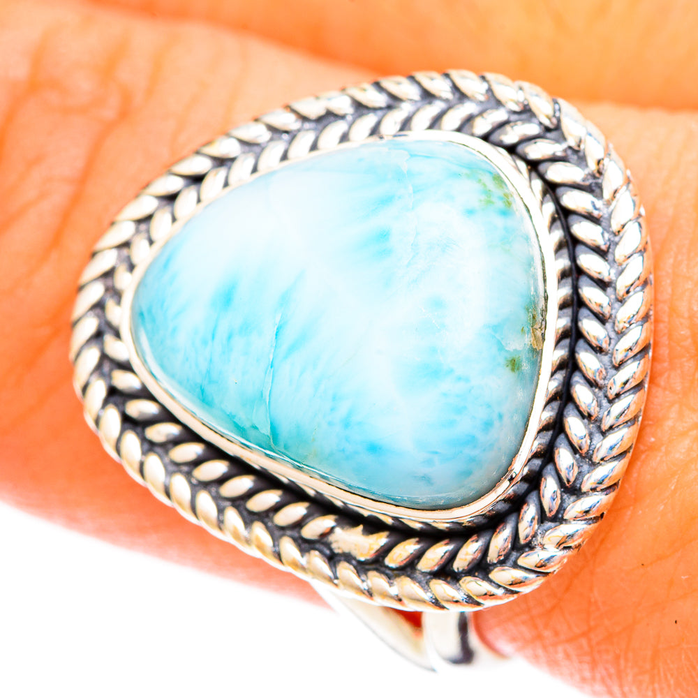 Larimar Rings handcrafted by Anasilvercos - RING120503