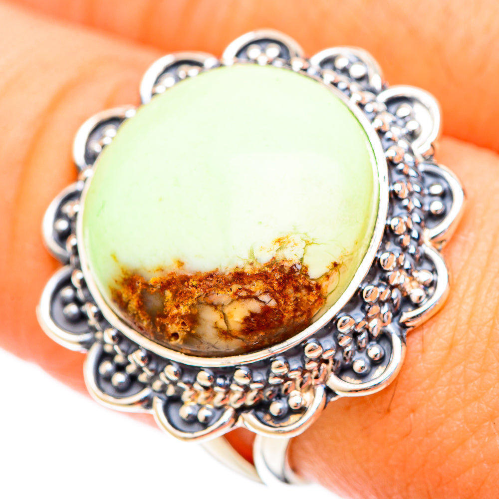 Lemon Chrysoprase Rings handcrafted by Anasilvercos - RING120508