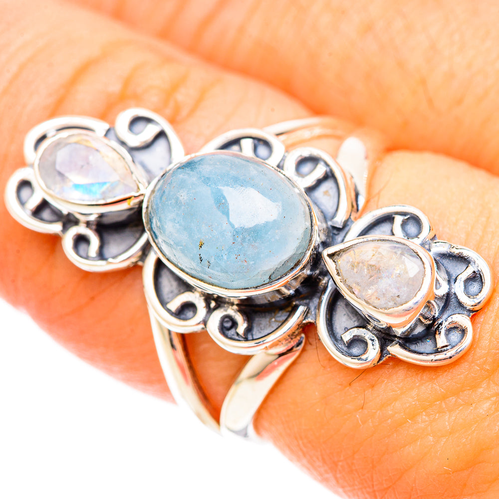 Aquamarine Rings handcrafted by Anasilvercos - RING120535