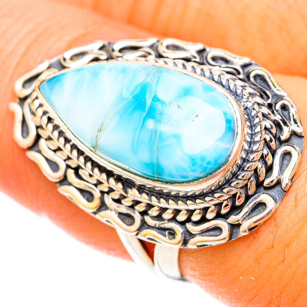 Larimar Rings handcrafted by Anasilvercos - RING120565