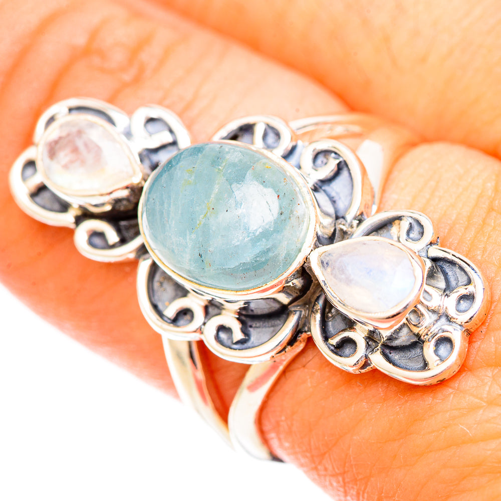 Aquamarine Rings handcrafted by Anasilvercos - RING120566