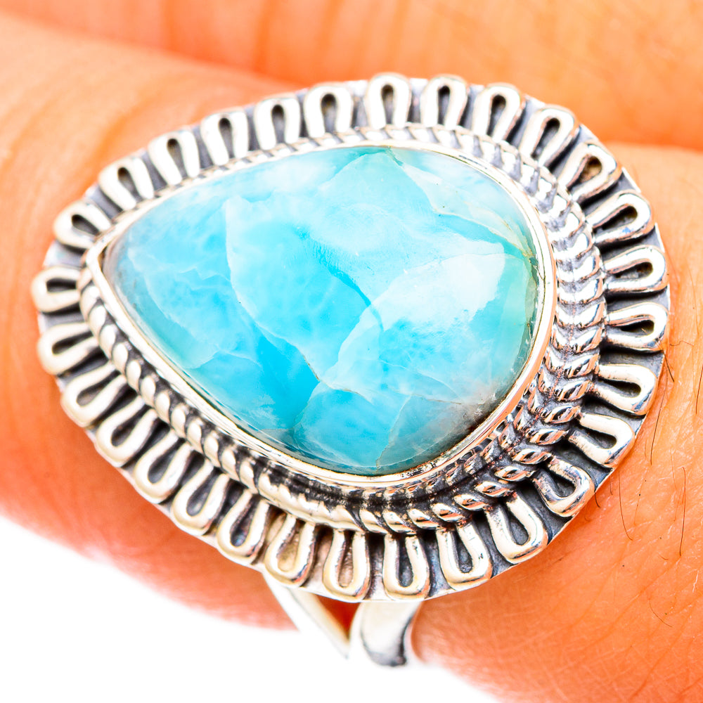 Larimar Rings handcrafted by Anasilvercos - RING120600