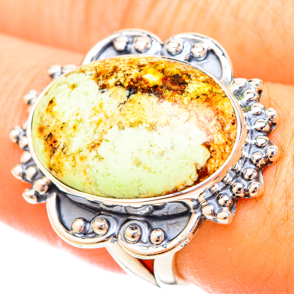 Lemon Chrysoprase Rings handcrafted by Anasilvercos - RING120605
