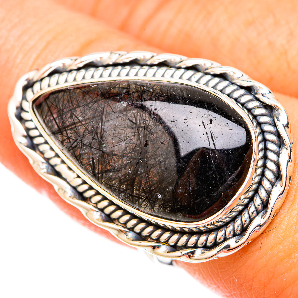 Tourmalinated Quartz Rings handcrafted by Anasilvercos - RING120624