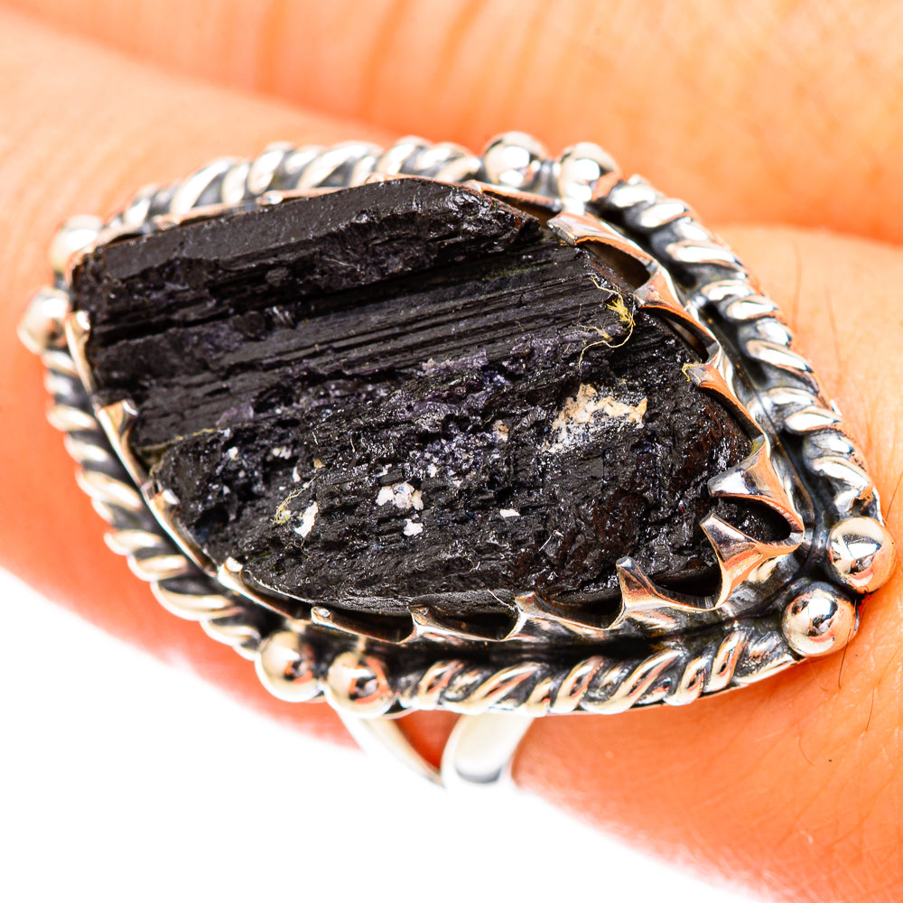 Black Tourmaline Rings handcrafted by Anasilvercos - RING120626