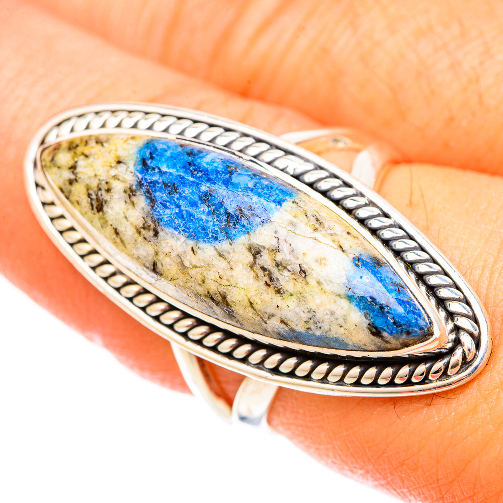 K2 Blue Azurite Rings handcrafted by Anasilvercos - RING120644