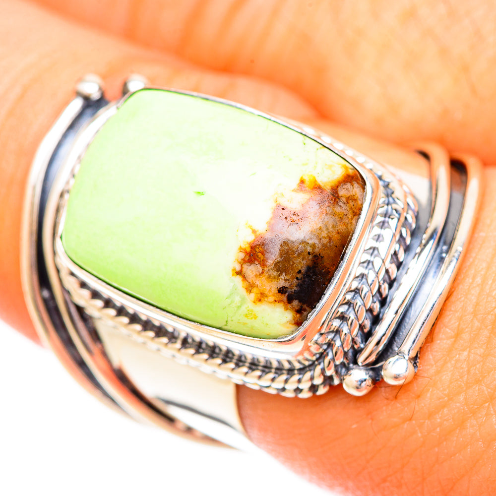 Lemon Chrysoprase Rings handcrafted by Anasilvercos - RING120650