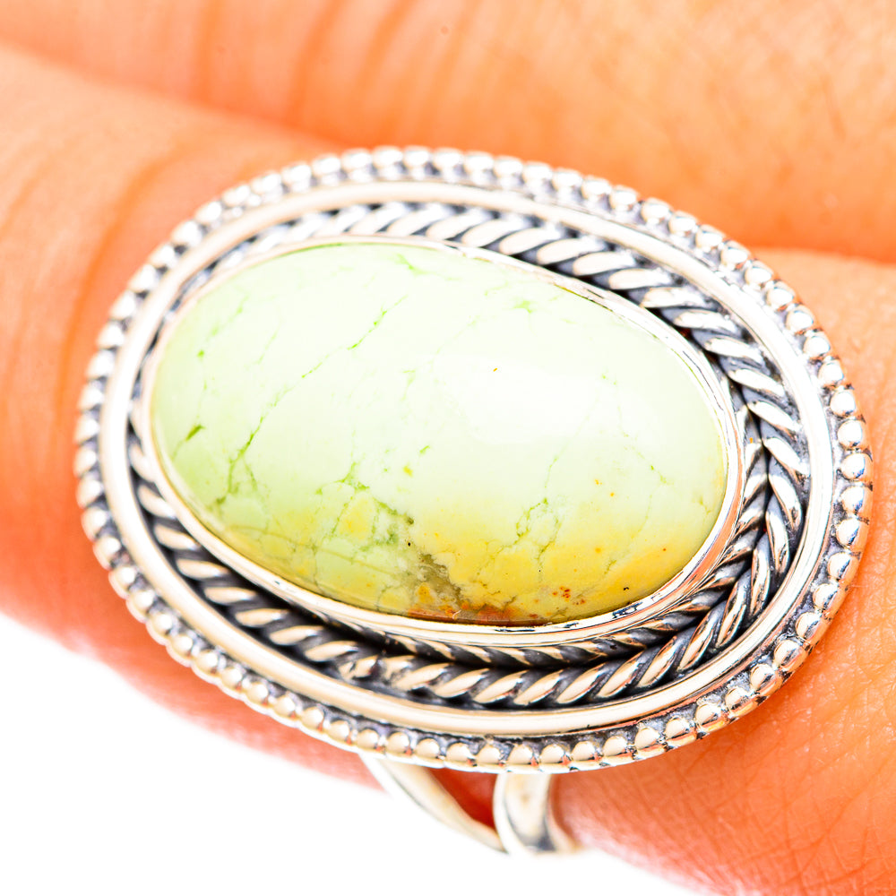 Lemon Chrysoprase Rings handcrafted by Anasilvercos - RING120659