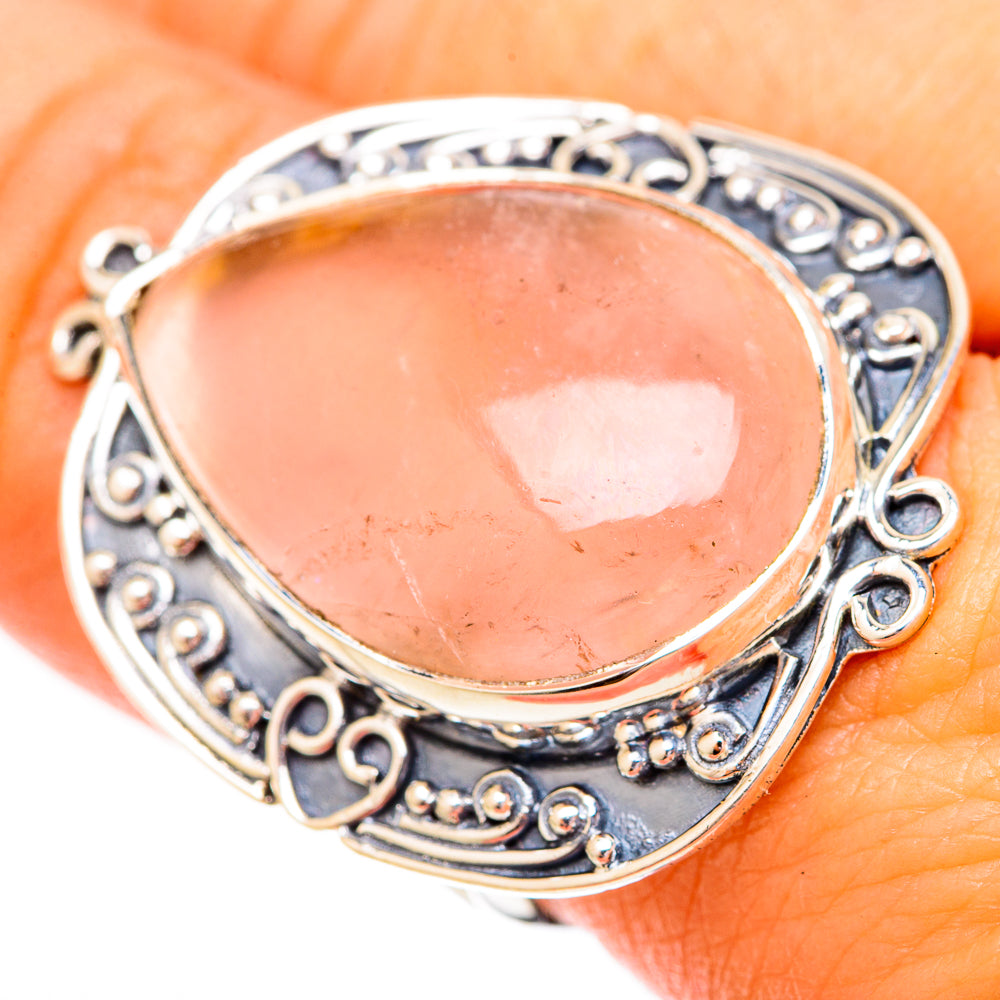 Rose Quartz Rings handcrafted by Anasilvercos - RING120667