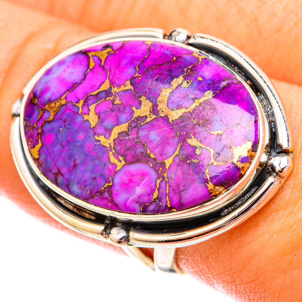 Purple Copper Composite Turquoise Rings handcrafted by Anasilvercos - RING120668