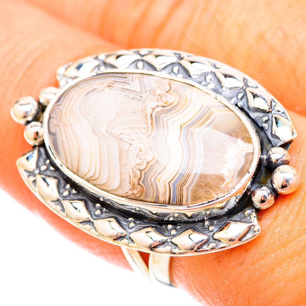 Laguna Lace Agate Rings handcrafted by Anasilvercos - RING120674