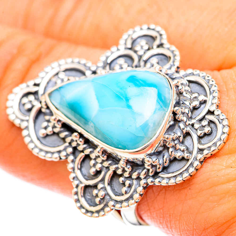 Larimar Rings handcrafted by Anasilvercos - RING120685