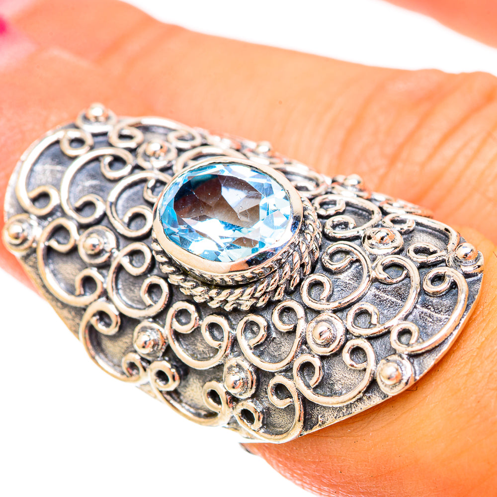 Blue Topaz Rings handcrafted by Anasilvercos - RING120689