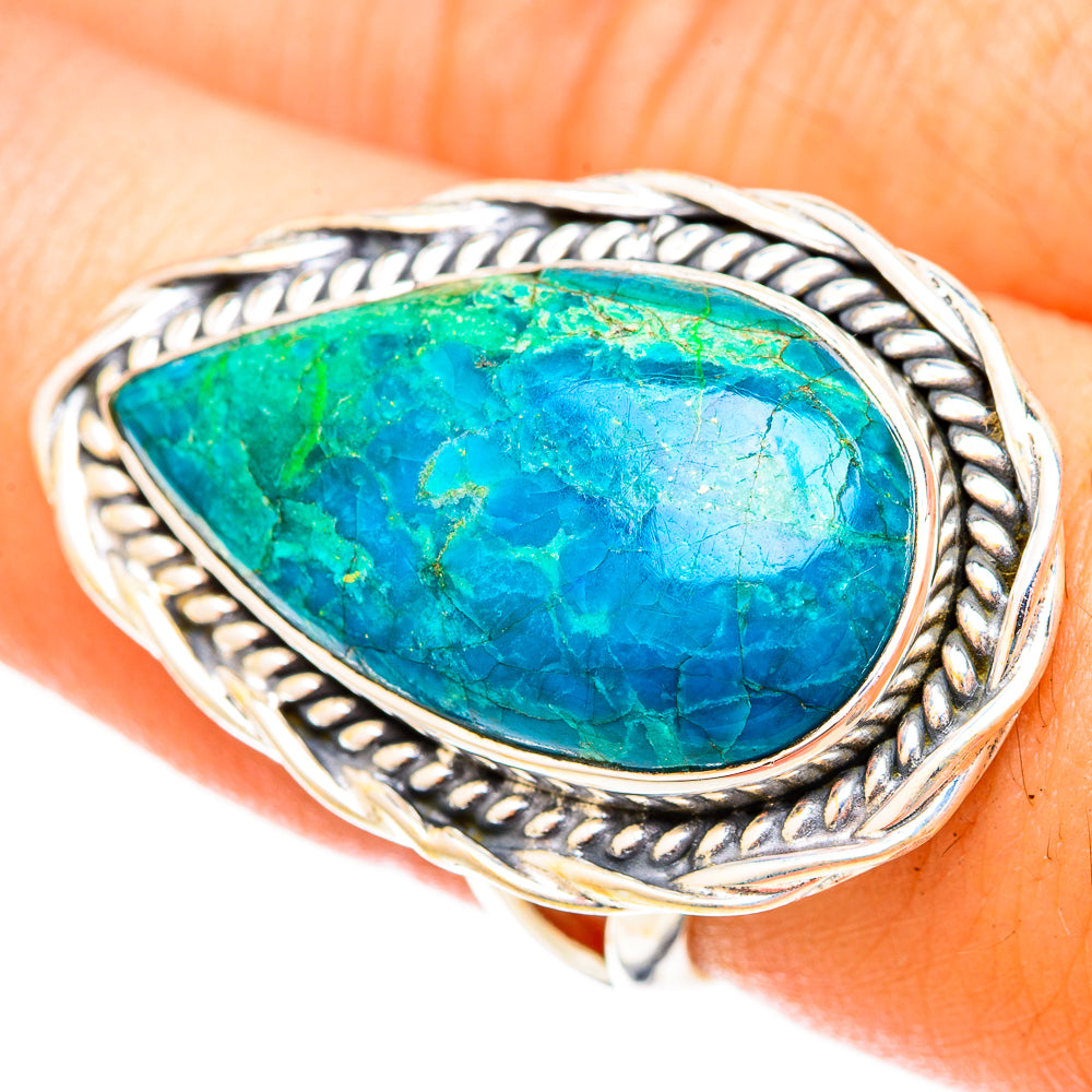 Chrysocolla Rings handcrafted by Anasilvercos - RING120691