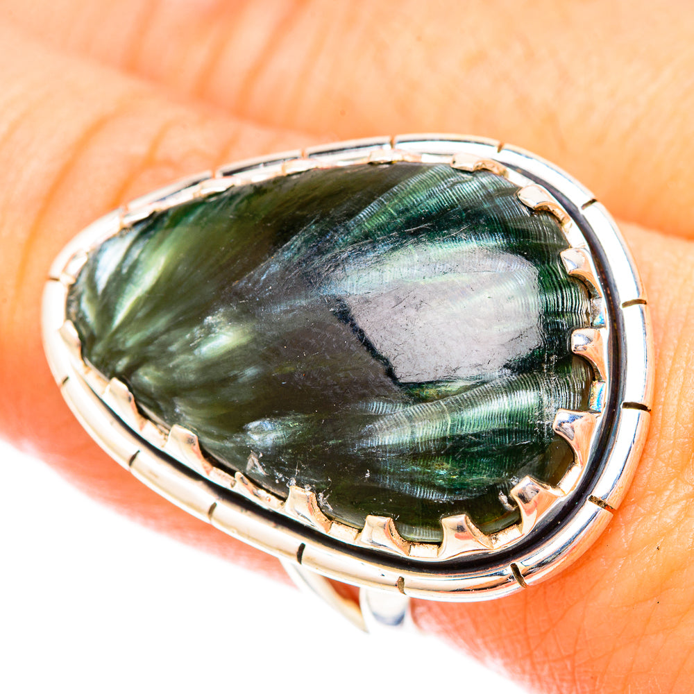 Seraphinite Rings handcrafted by Anasilvercos - RING120697