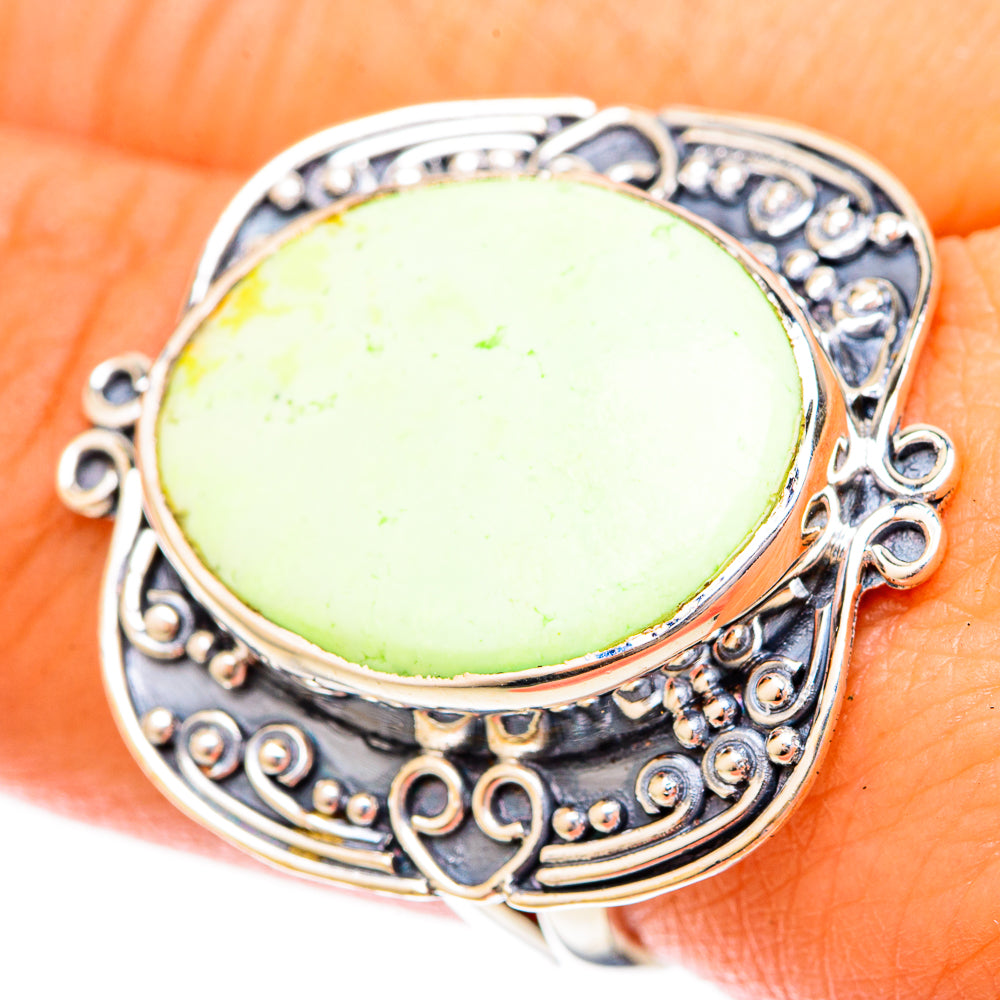 Lemon Chrysoprase Rings handcrafted by Anasilvercos - RING120700