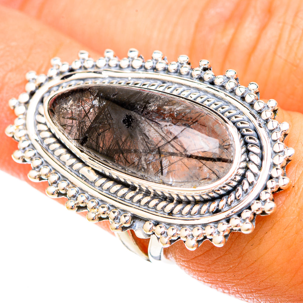 Tourmalinated Quartz Rings handcrafted by Anasilvercos - RING120715