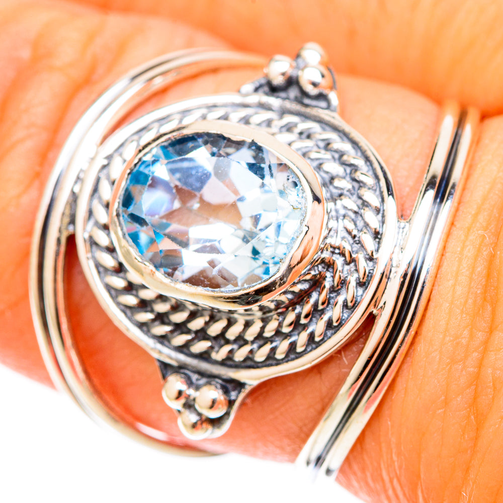 Blue Topaz Rings handcrafted by Anasilvercos - RING120726
