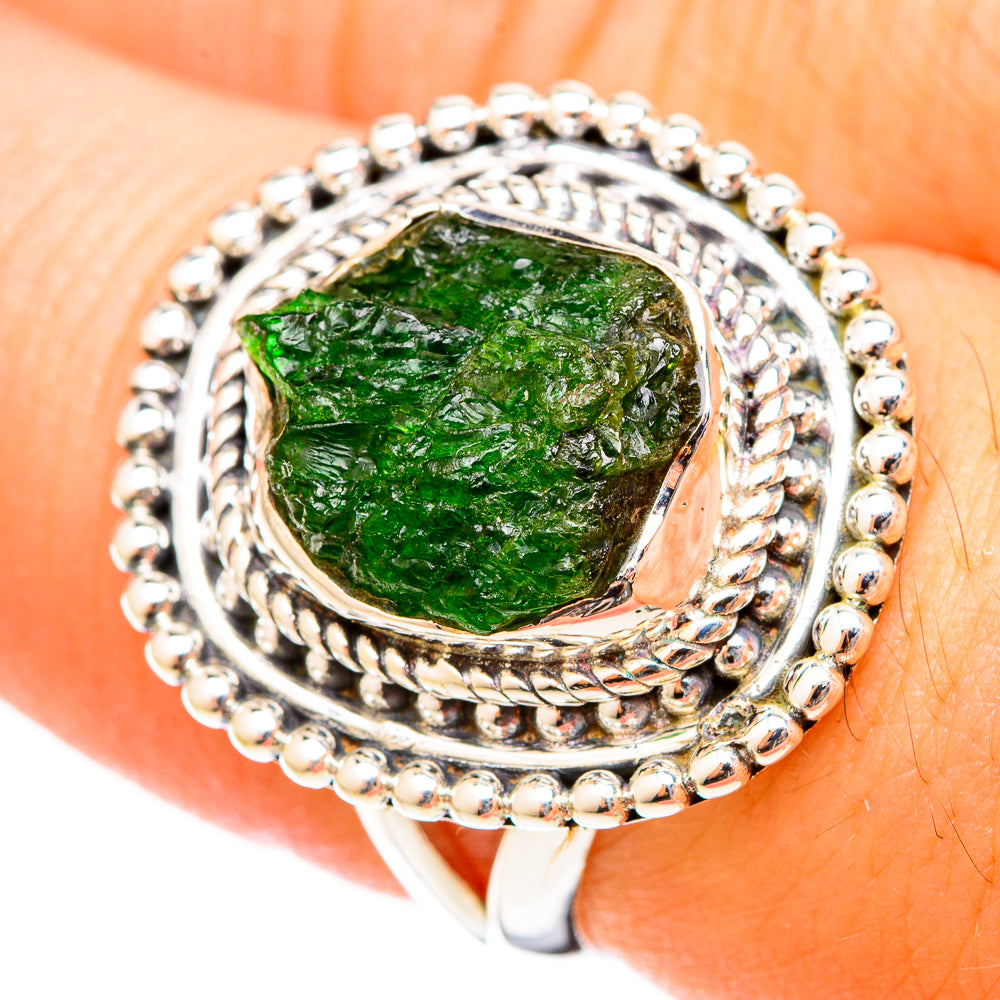Chrome Diopside Rings handcrafted by Anasilvercos - RING120734