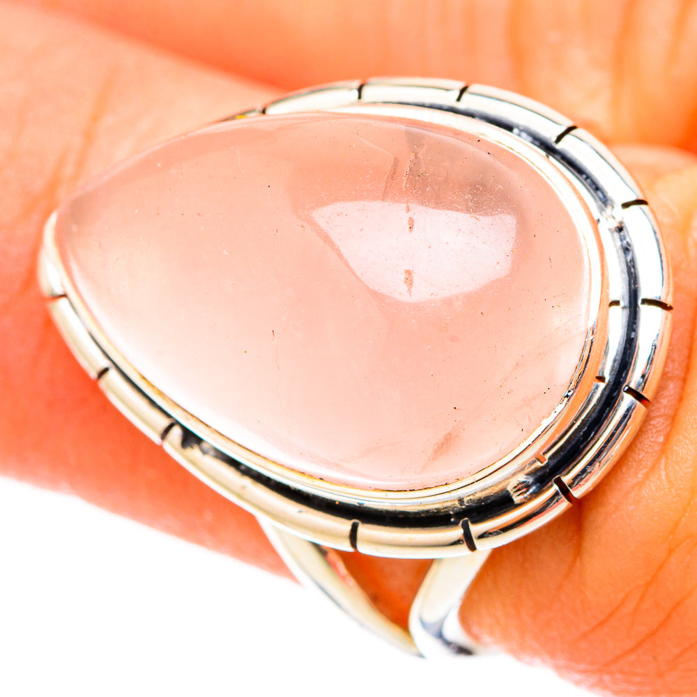 Rose Quartz Rings handcrafted by Anasilvercos - RING120742