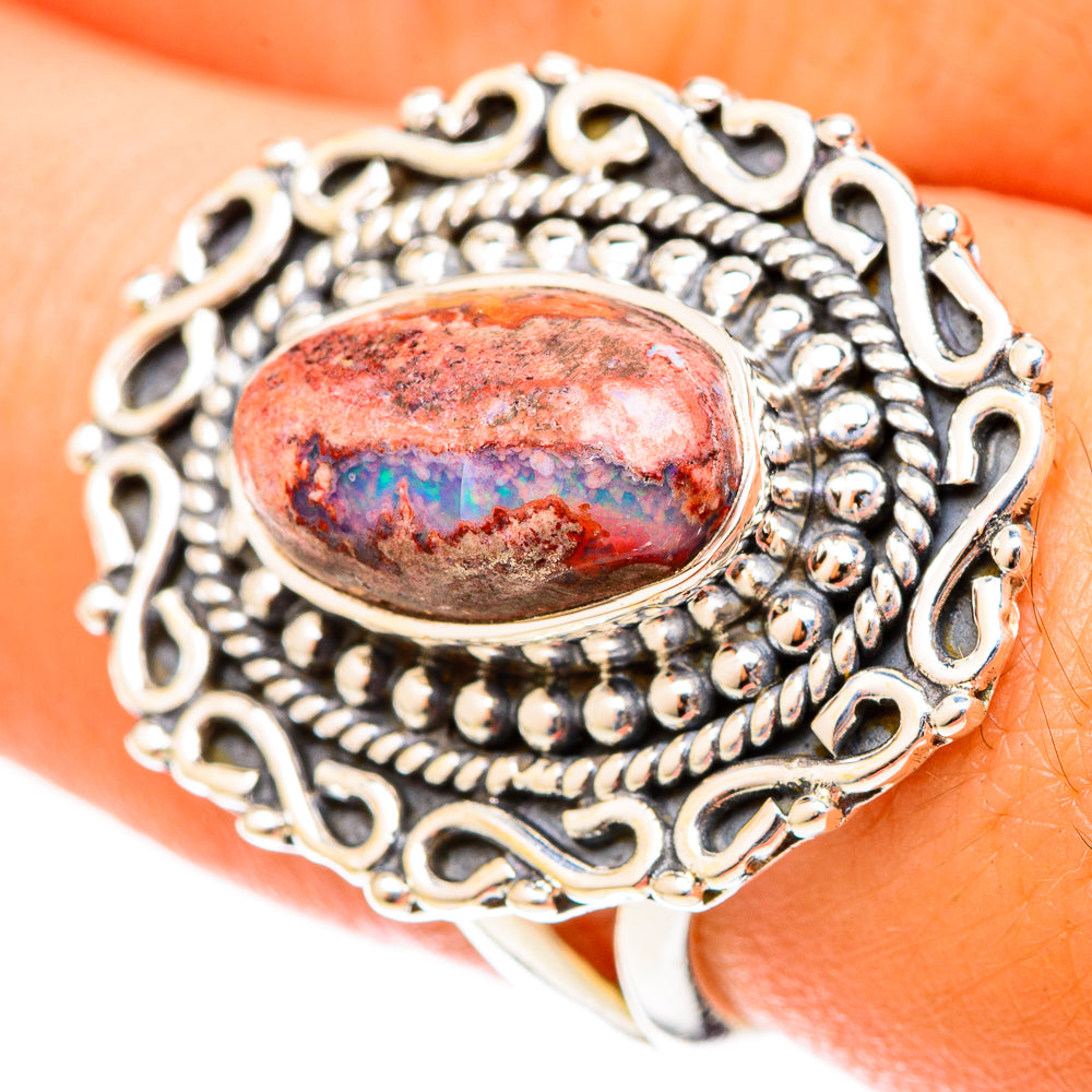 Spider Web Obsidian Rings handcrafted by Anasilvercos - RING120754